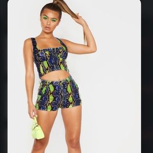 Neon SnakeSkin Denim Set 💚